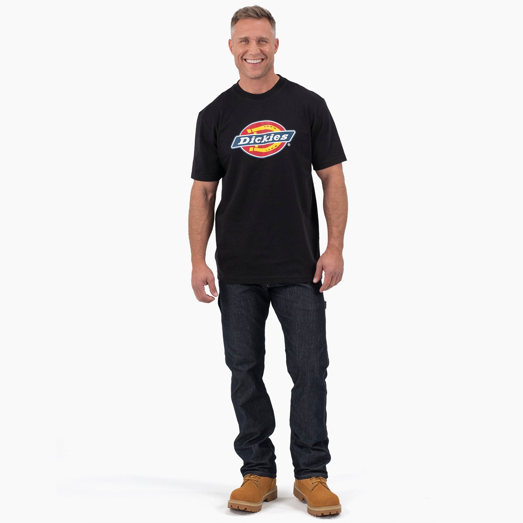 "Short Sleeve Tri-Color Logo Graphic T-Shirt"