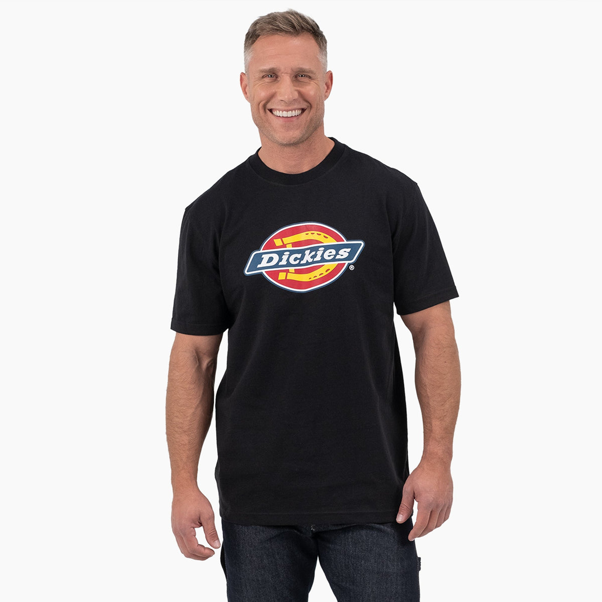 "Short Sleeve Tri-Color Logo Graphic T-Shirt"