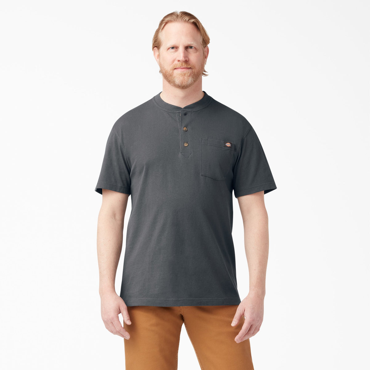 "Heavyweight Short Sleeve Henley T-Shirt"