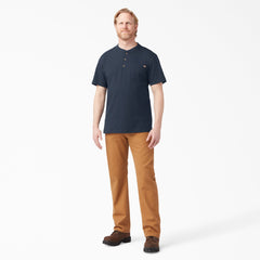 "Heavyweight Short Sleeve Henley T-Shirt"