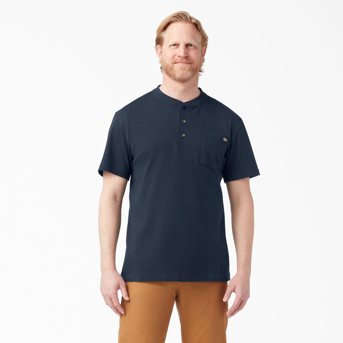 "Heavyweight Short Sleeve Henley T-Shirt"