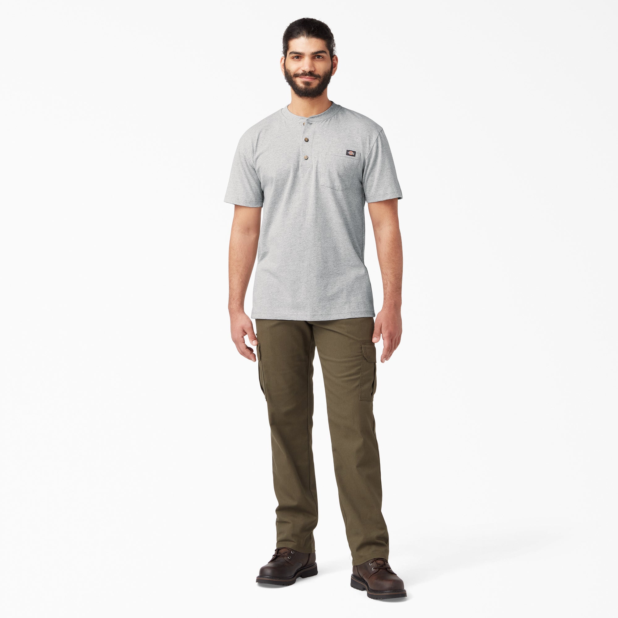 "Heavyweight Short Sleeve Henley T-Shirt"