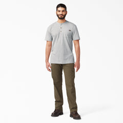 "Heavyweight Short Sleeve Henley T-Shirt"