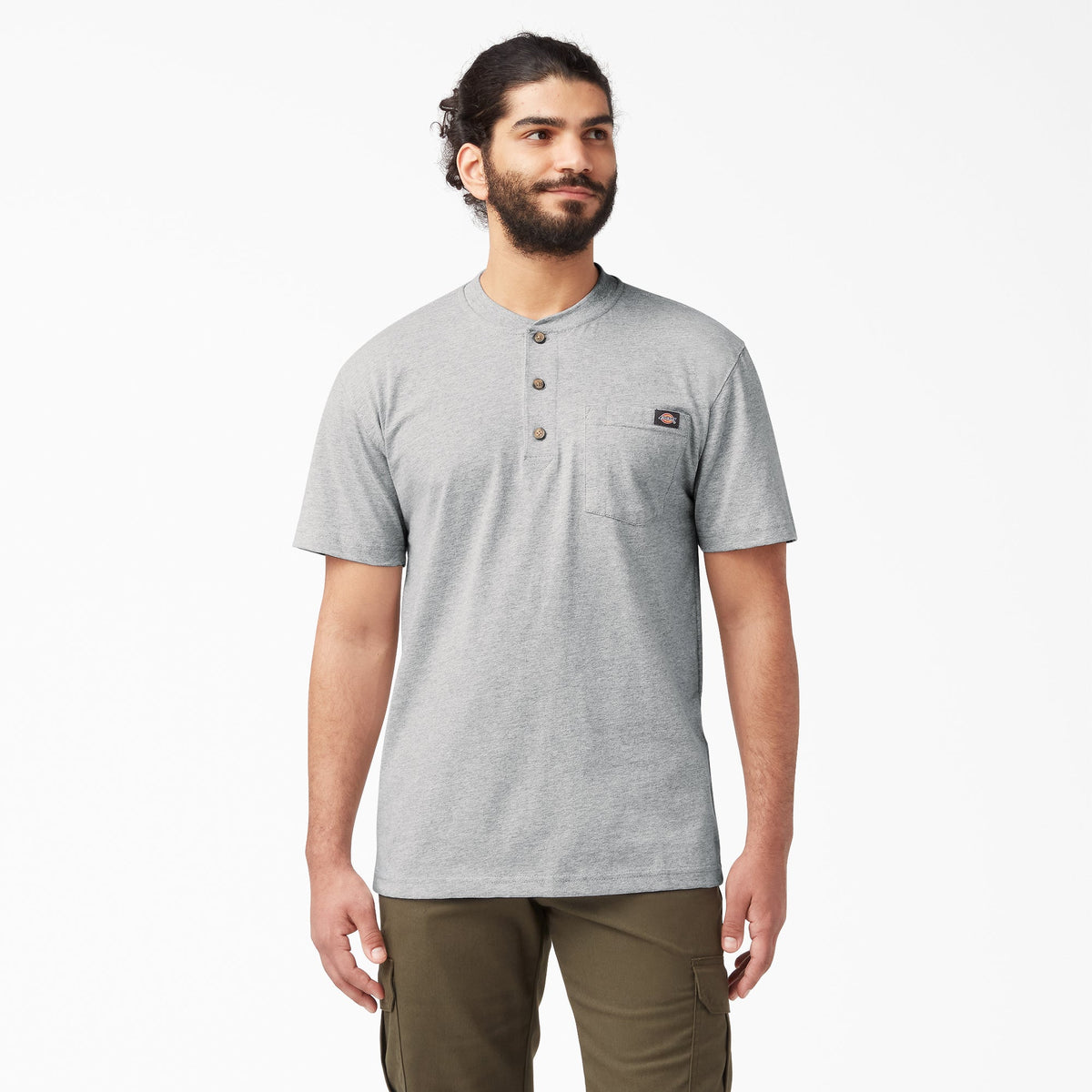 "Heavyweight Short Sleeve Henley T-Shirt"