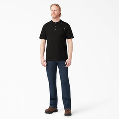 "Heavyweight Short Sleeve Henley T-Shirt"