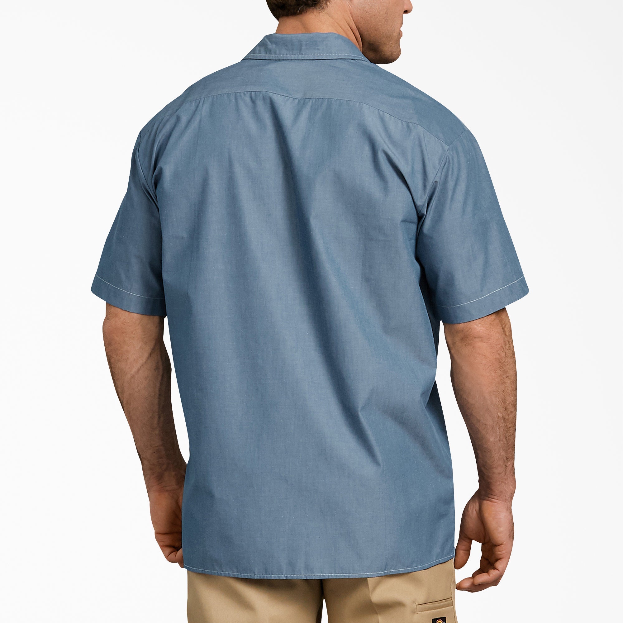"Relaxed Fit Short Sleeve Chambray Shirt"