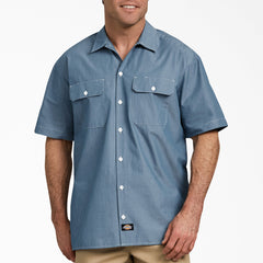 "Relaxed Fit Short Sleeve Chambray Shirt"