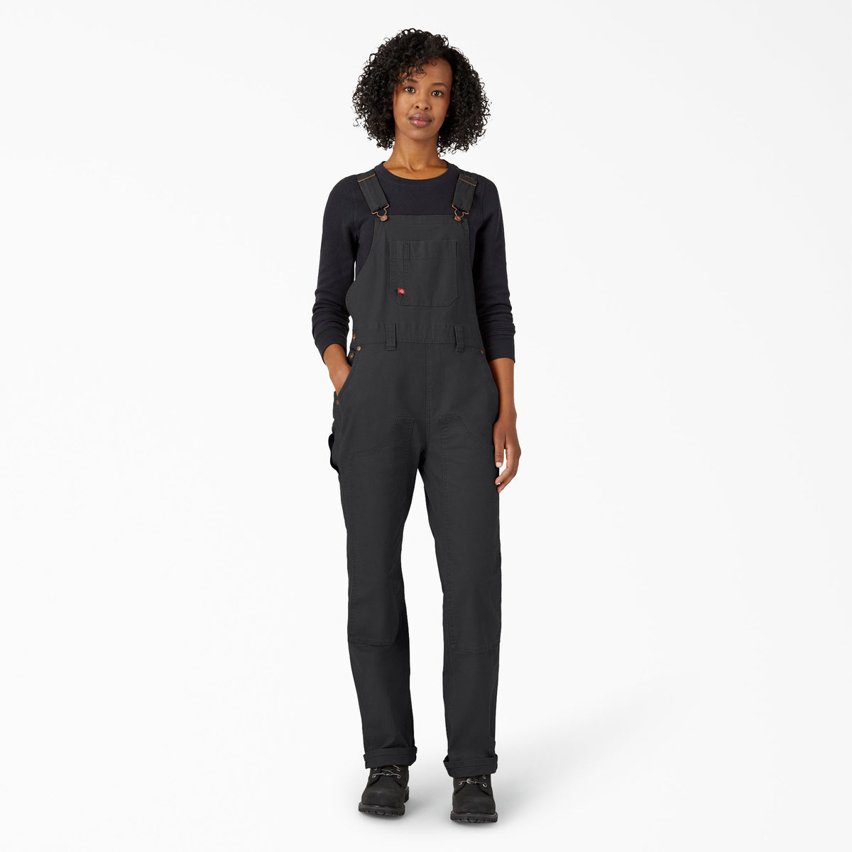 "Women's Straight Fit Duck Double Front Bib Overalls"