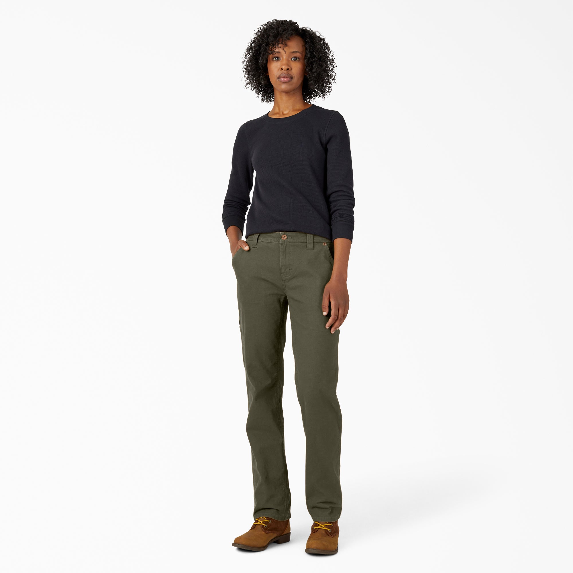 "Women's FLEX Relaxed Straight Fit Duck Carpenter Pants"