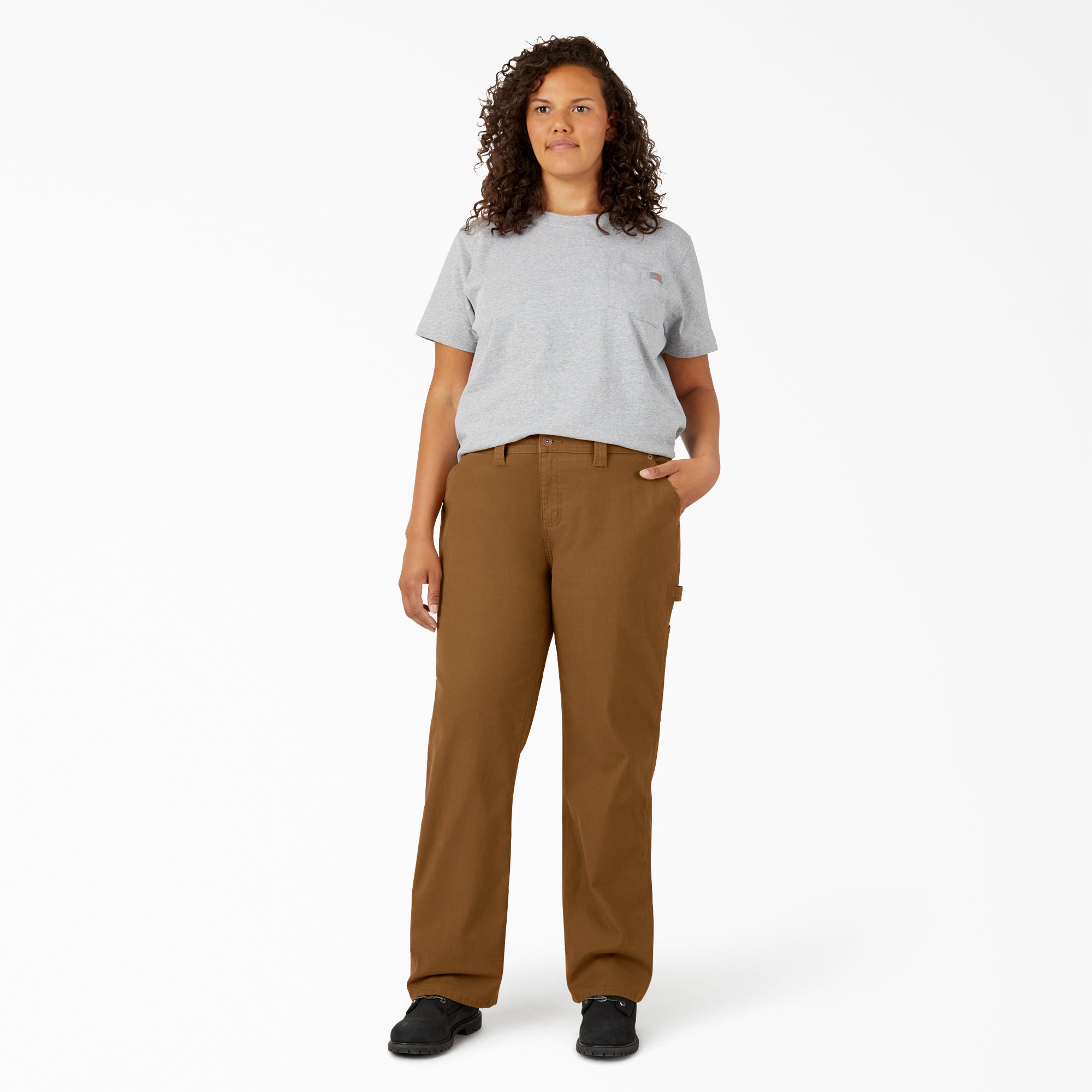 "Women's Plus FLEX Relaxed Straight Fit Duck Carpenter Pants"