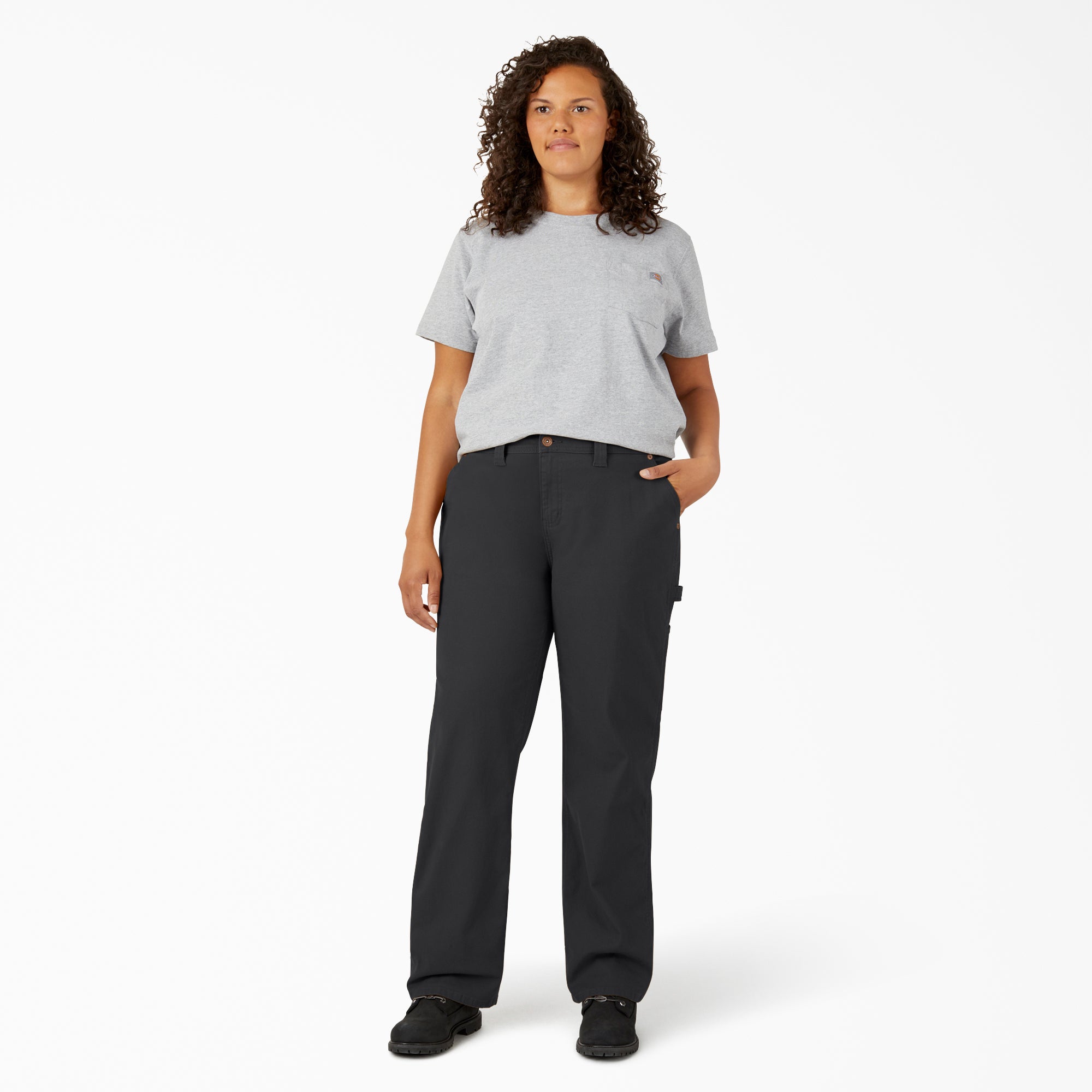 "Women's Plus FLEX Relaxed Straight Fit Duck Carpenter Pants"