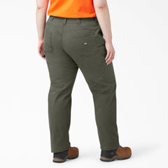 "Women's Plus FLEX Relaxed Straight Fit Duck Carpenter Pants"