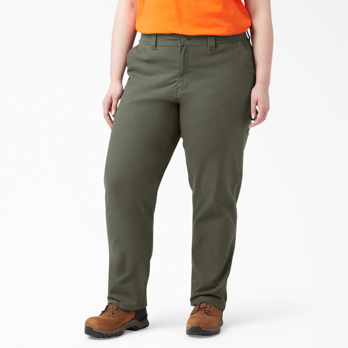 "Women's Plus FLEX Relaxed Straight Fit Duck Carpenter Pants"