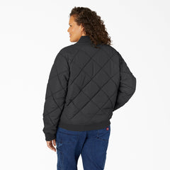 "Women's Plus Quilted Bomber Jacket"