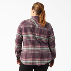 "Women's Plus Long Sleeve Plaid Flannel Shirt"