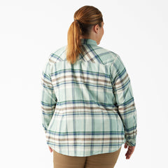 "Women's Plus Long Sleeve Plaid Flannel Shirt"