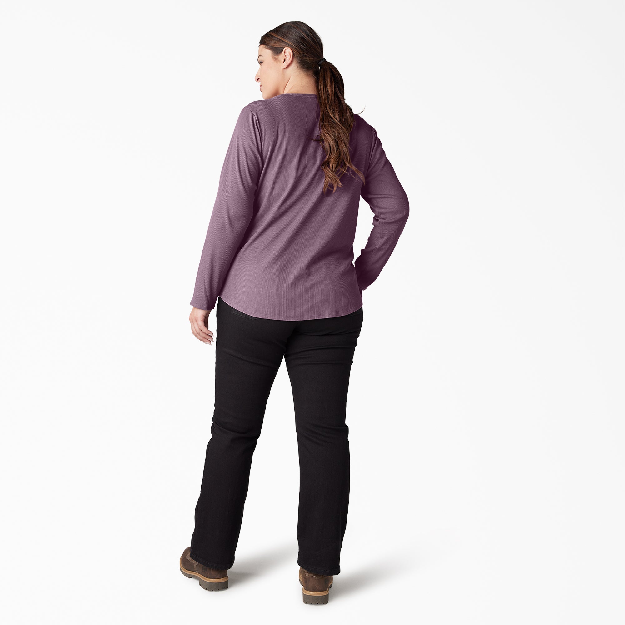 "Women's Plus Henley Long Sleeve Shirt"