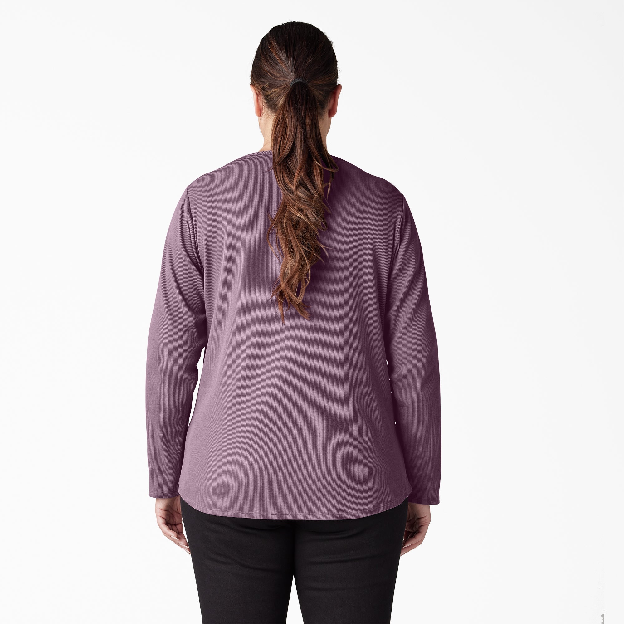 "Women's Plus Henley Long Sleeve Shirt"