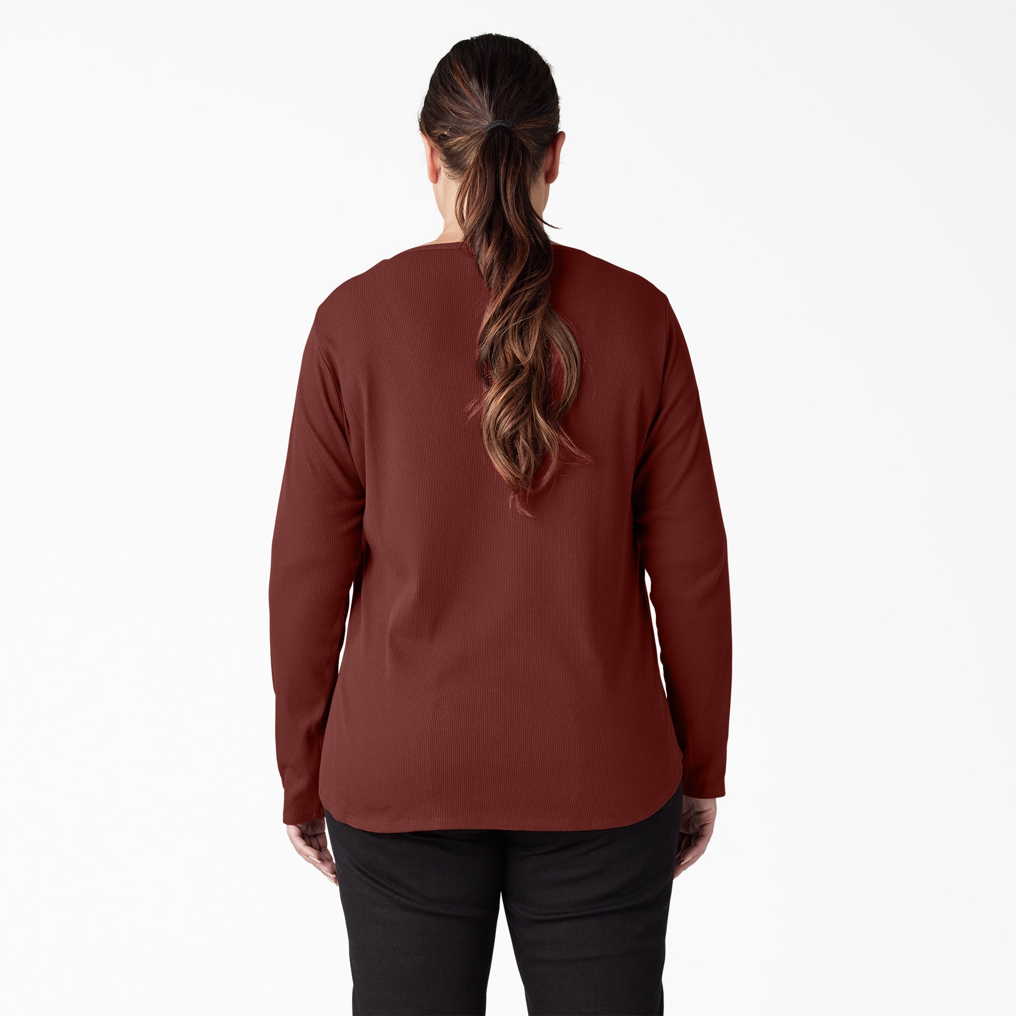 "Women's Plus Henley Long Sleeve Shirt"