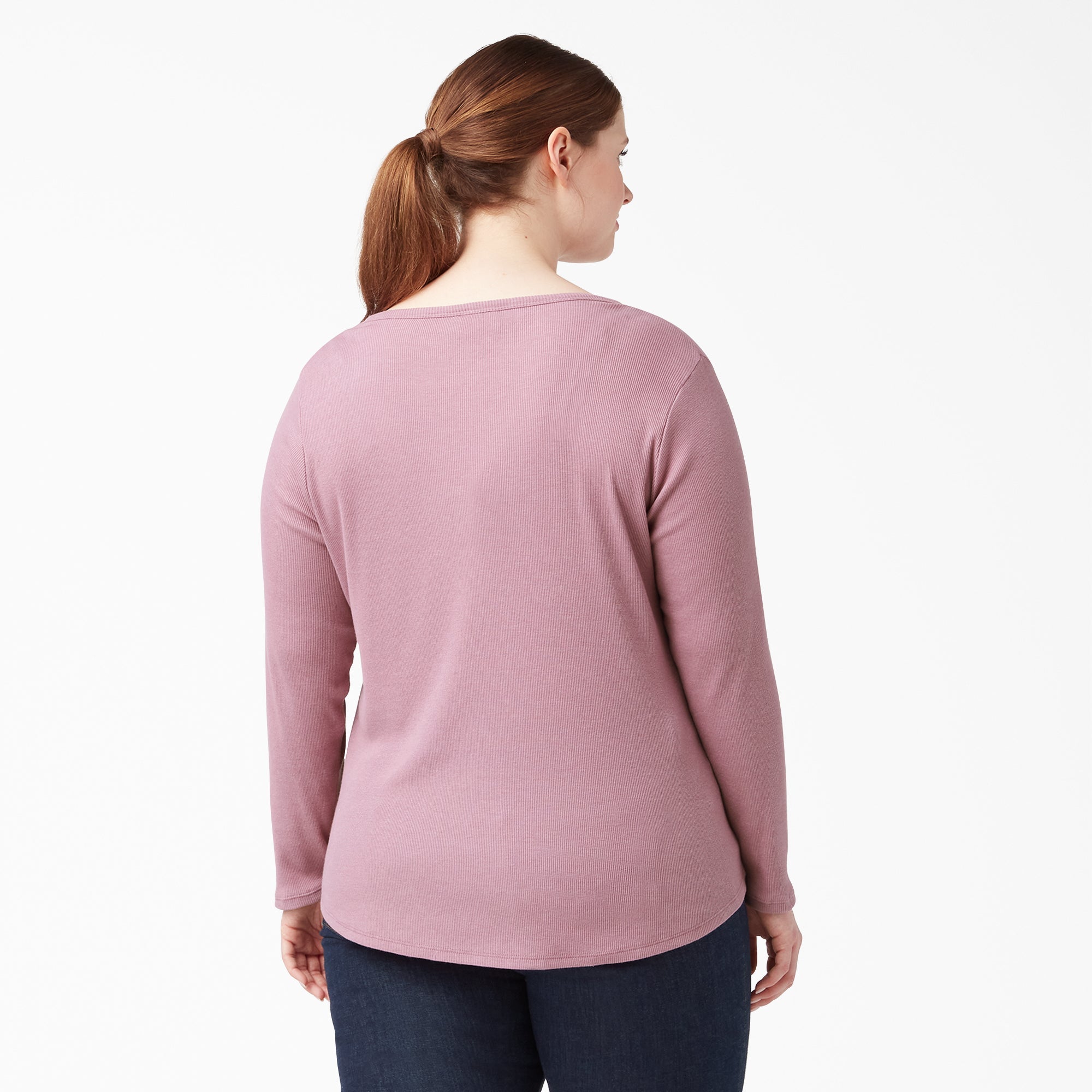"Women's Plus Henley Long Sleeve Shirt"