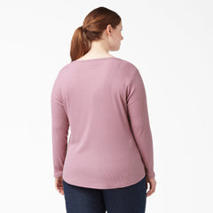 "Women's Plus Henley Long Sleeve Shirt"