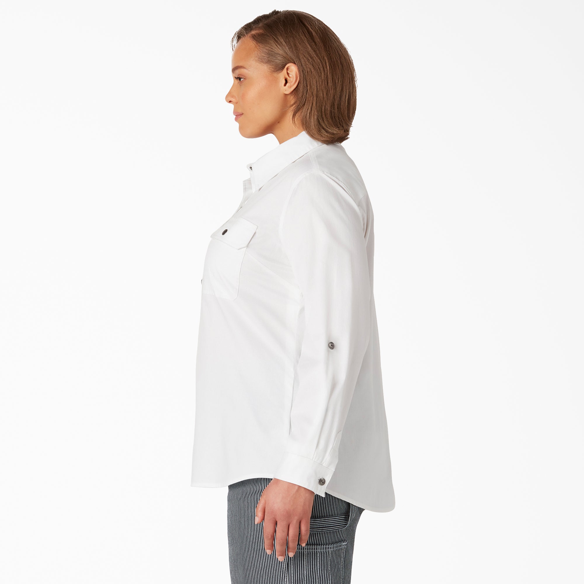 "Women's Plus Long Sleeve Roll-Tab Work Shirt"