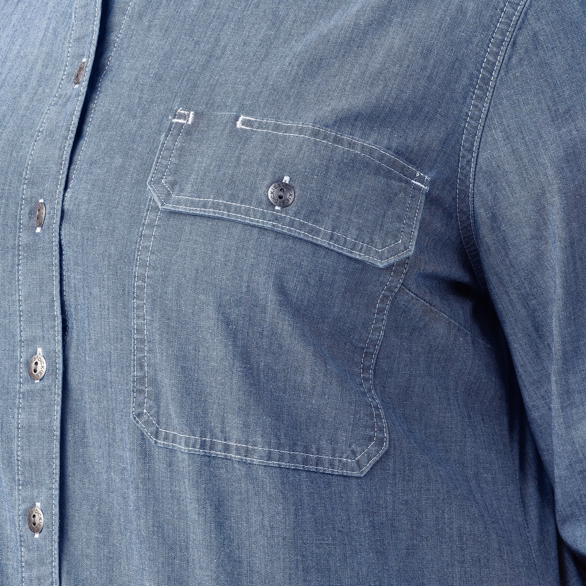 "Women's Plus Chambray Roll-Tab Work Shirt"