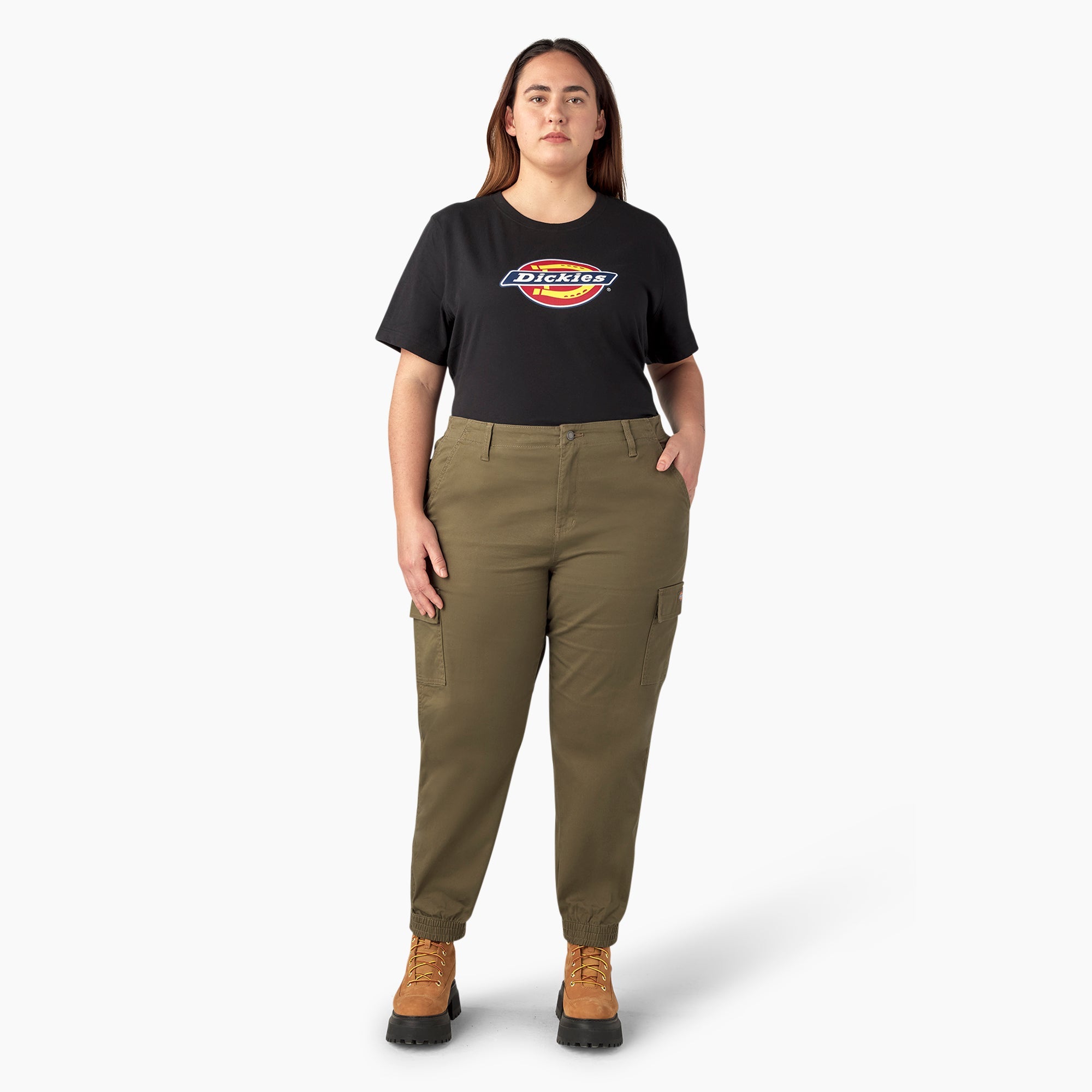 "Women's Plus High Rise Fit Cargo Pants"