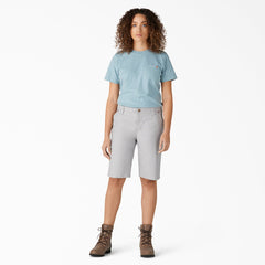 "Women's Relaxed Fit Duck Carpenter Shorts, 11"""