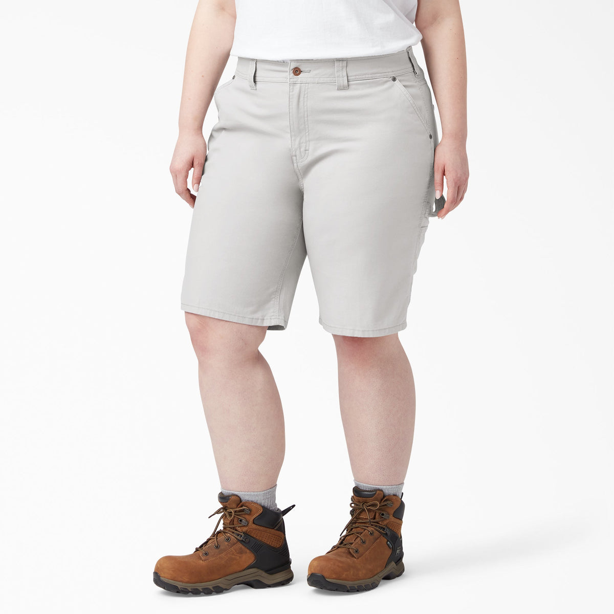 "Women's Plus Relaxed Fit Duck Carpenter Shorts, 11"""