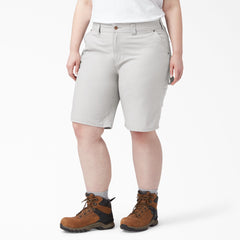 "Women's Plus Relaxed Fit Duck Carpenter Shorts, 11"""