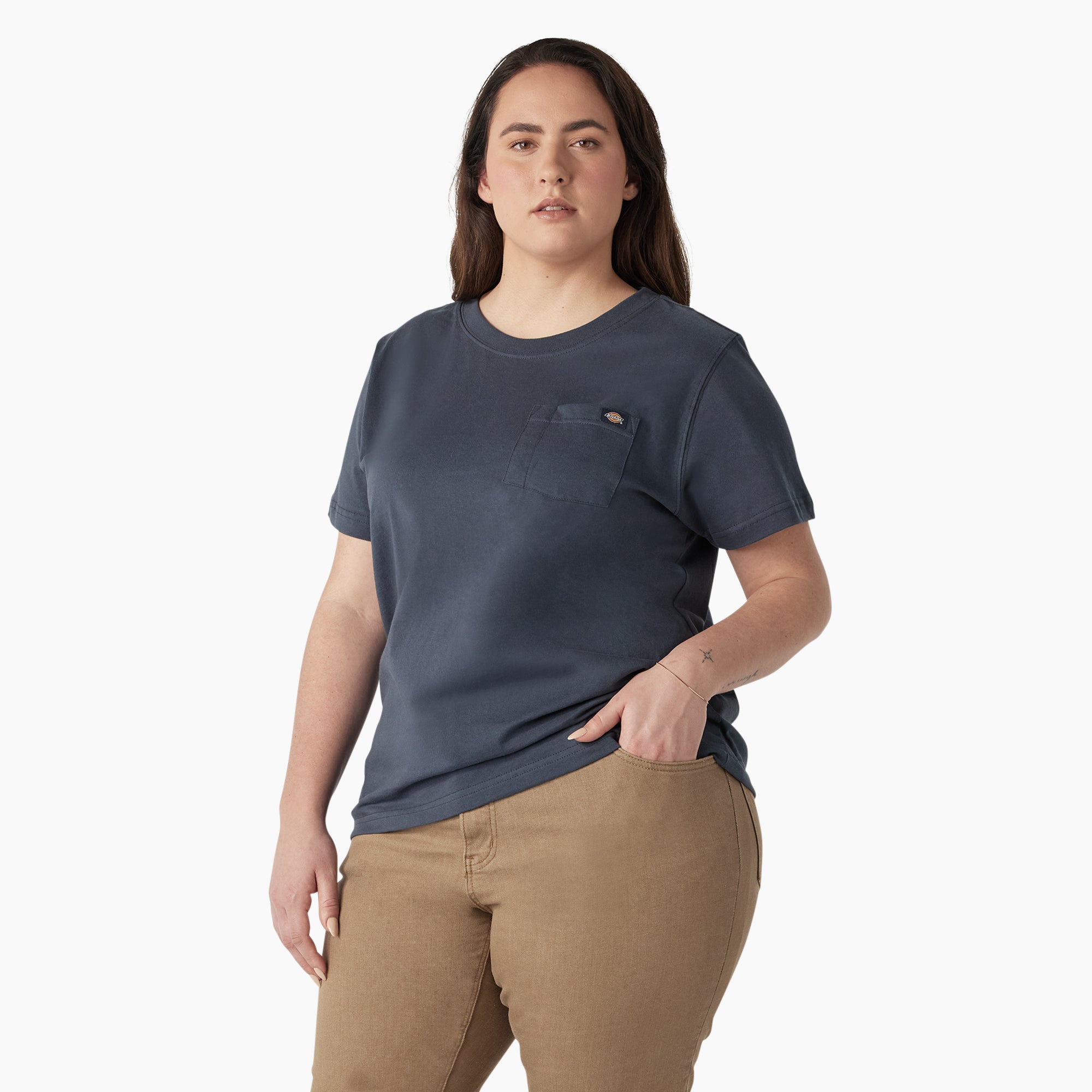 "Women's Plus Heavyweight Short Sleeve Pocket T-Shirt"