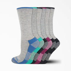 "Women's Moisture Control Crew Socks, Size 6-9, 6-Pack"