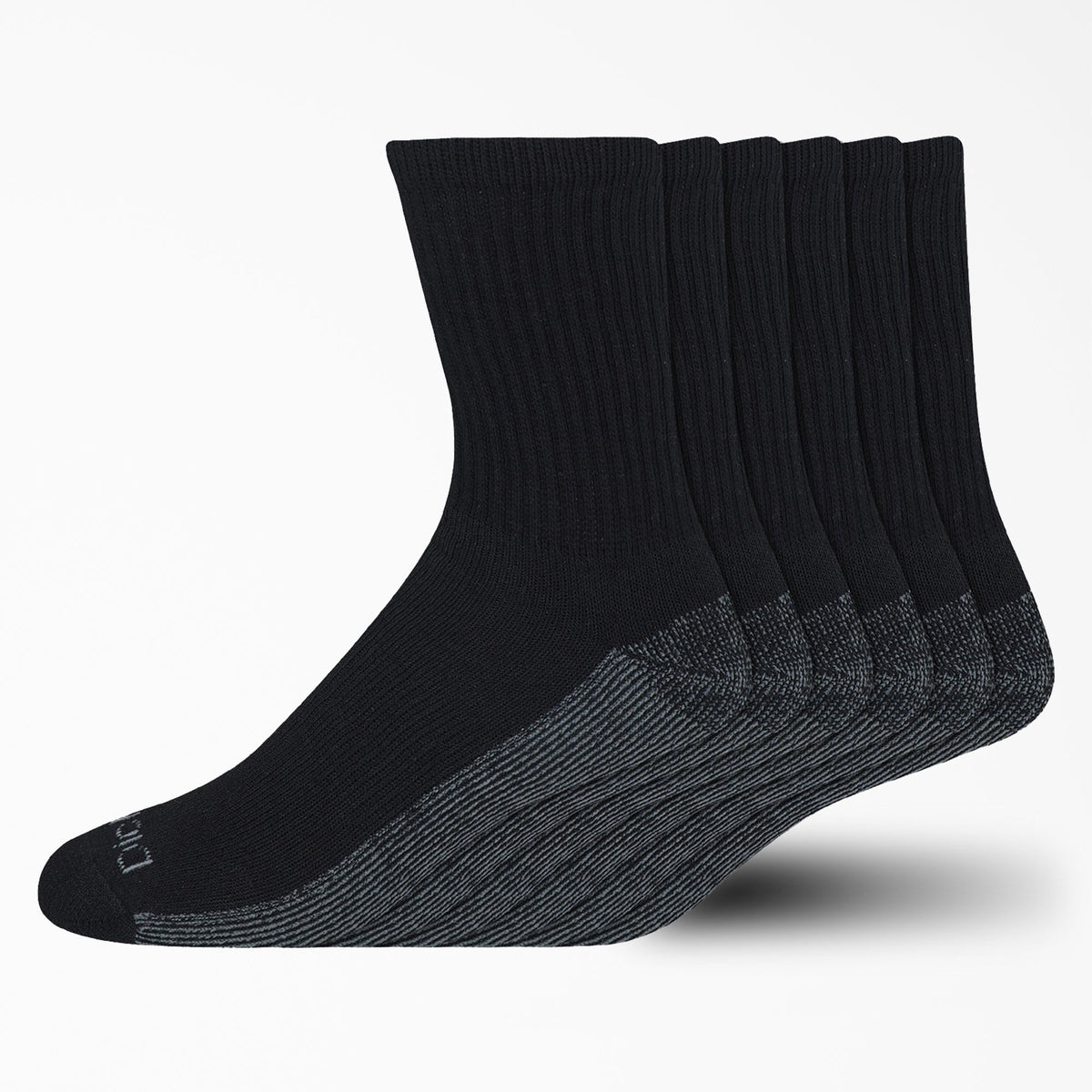 "Moisture Control Mid-Crew Socks, Size 6-12, 6-Pack"
