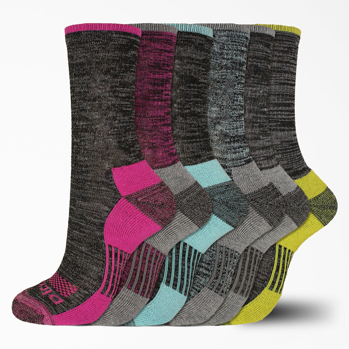 "Women's Moisture Control Free Run Crew Socks, Size 6-9, 6-Pack"