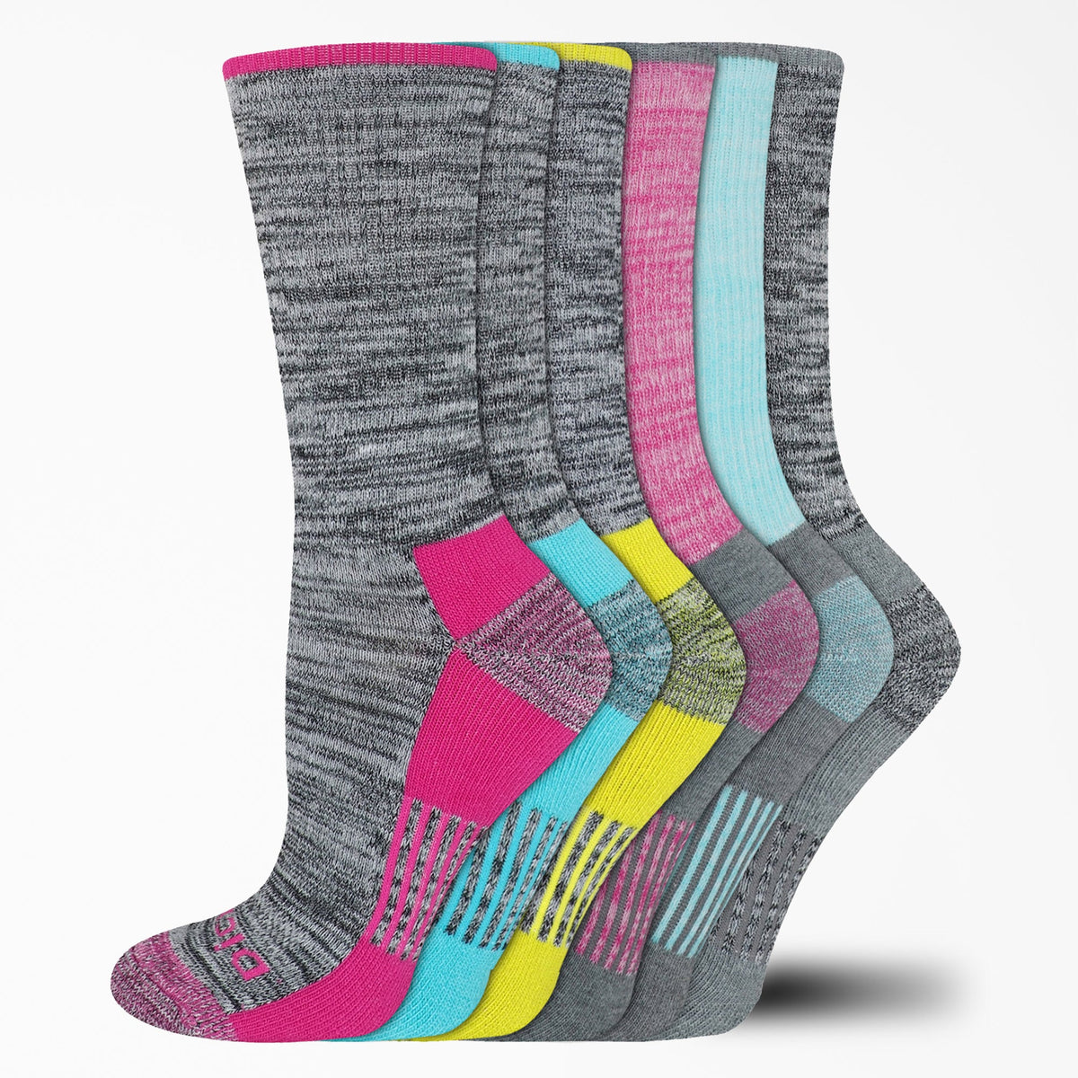 "Women's Moisture Control Free Run Crew Socks, Size 6-9, 6-Pack"