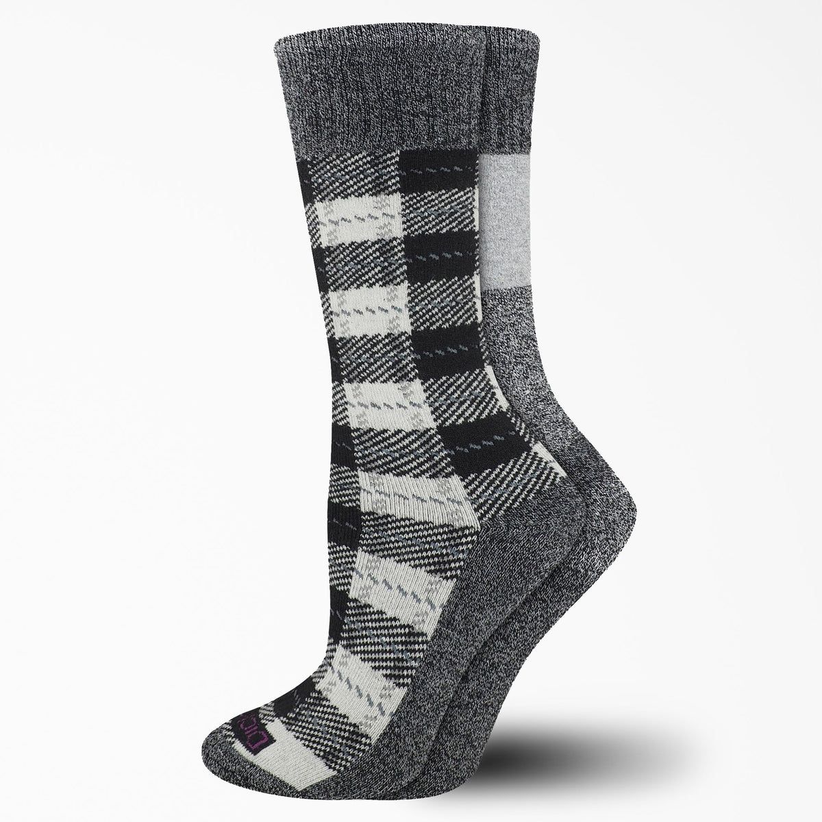"Women's Thermal Plaid Crew Socks, Size 6-9, 2-Pack"
