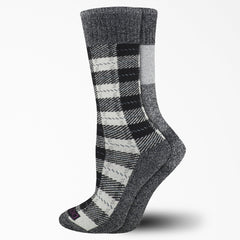 "Women's Thermal Plaid Crew Socks, Size 6-9, 2-Pack"