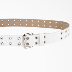 "Women's Leather Double Grommet Belt"