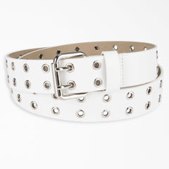 "Women's Leather Double Grommet Belt"