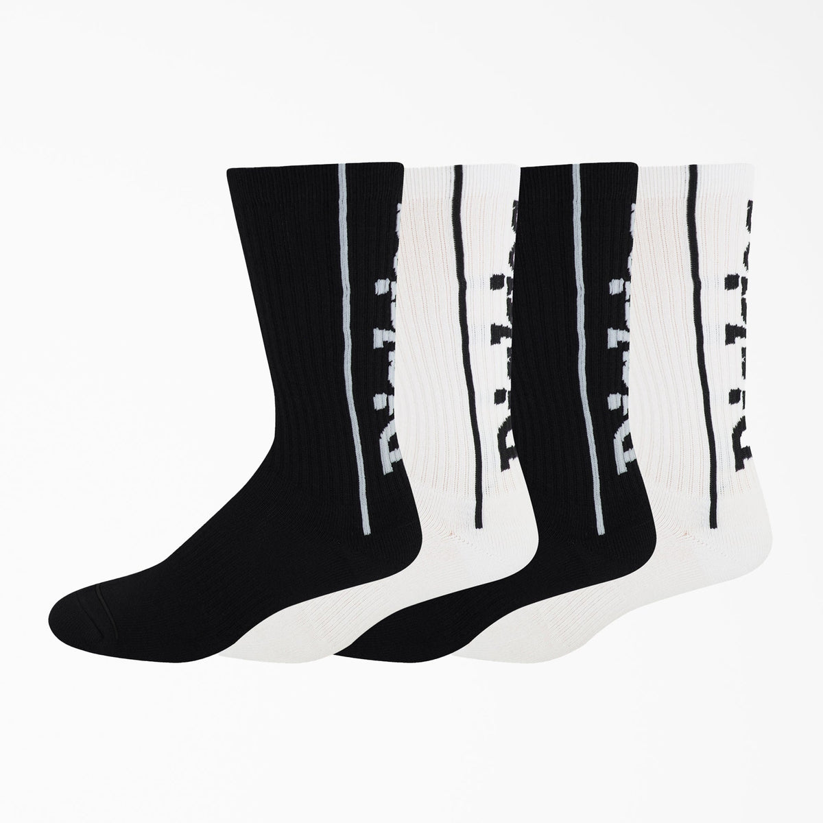 "Logo Print Socks, Size 6-12, 4-Pack"