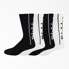 "Logo Print Socks, Size 6-12, 4-Pack"