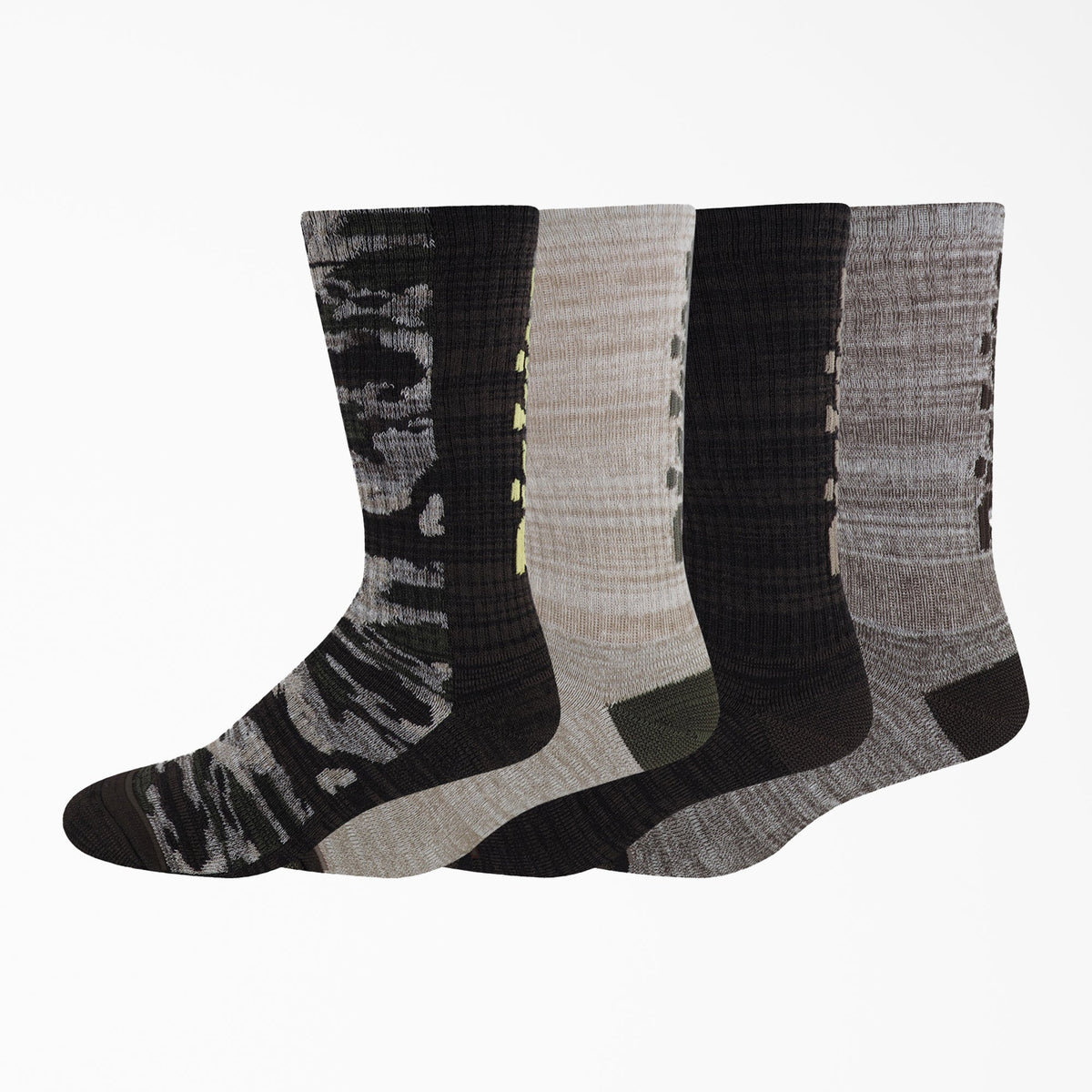 "Logo Camo Crew Socks, Size 6-12, 4-Pack"