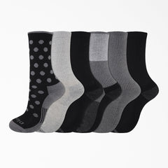 "Women's Pattern Crew Socks, Size 6-9, 6-Pack"
