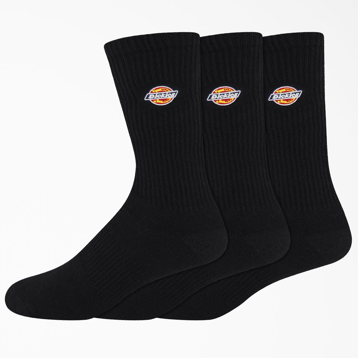 "Dickies Embroidered Crew Socks, Size 6-12, 3-Pack"