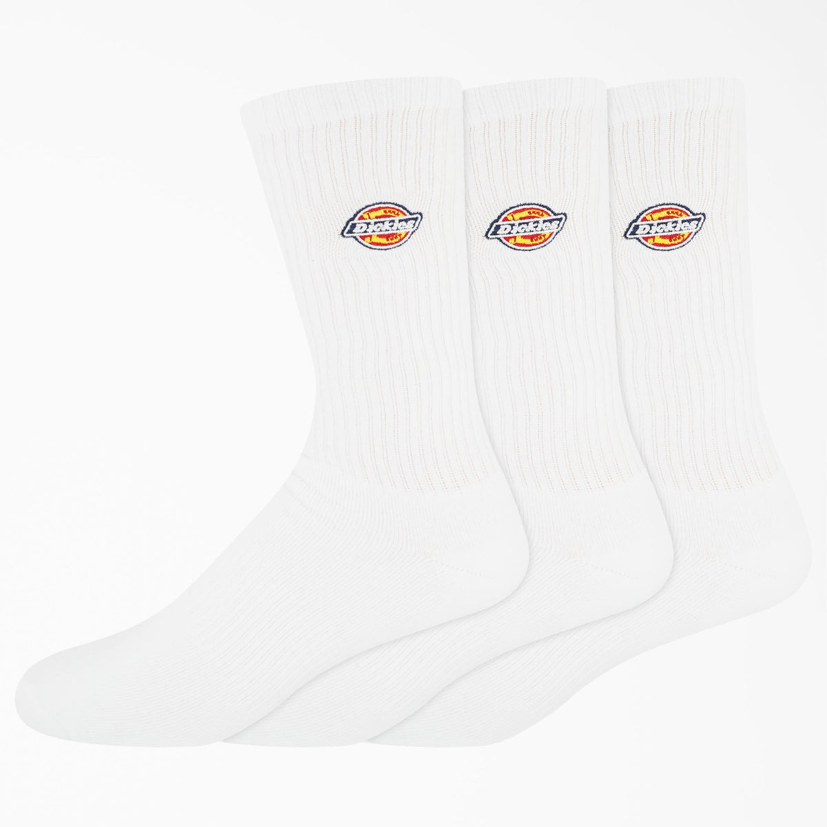 "Dickies Embroidered Crew Socks, Size 6-12, 3-Pack"