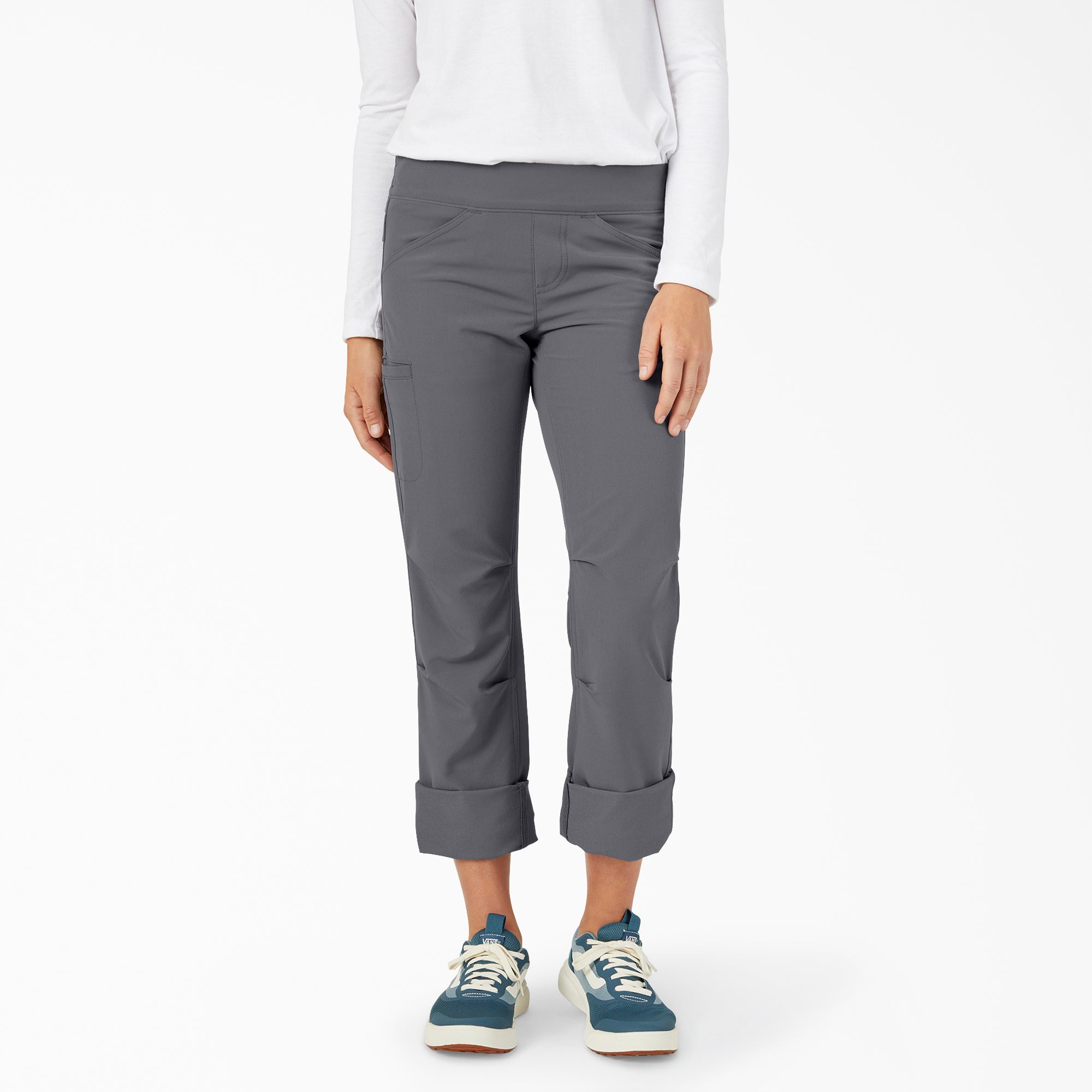 "Women's Cooling Relaxed Straight Fit Roll-Up Pants"