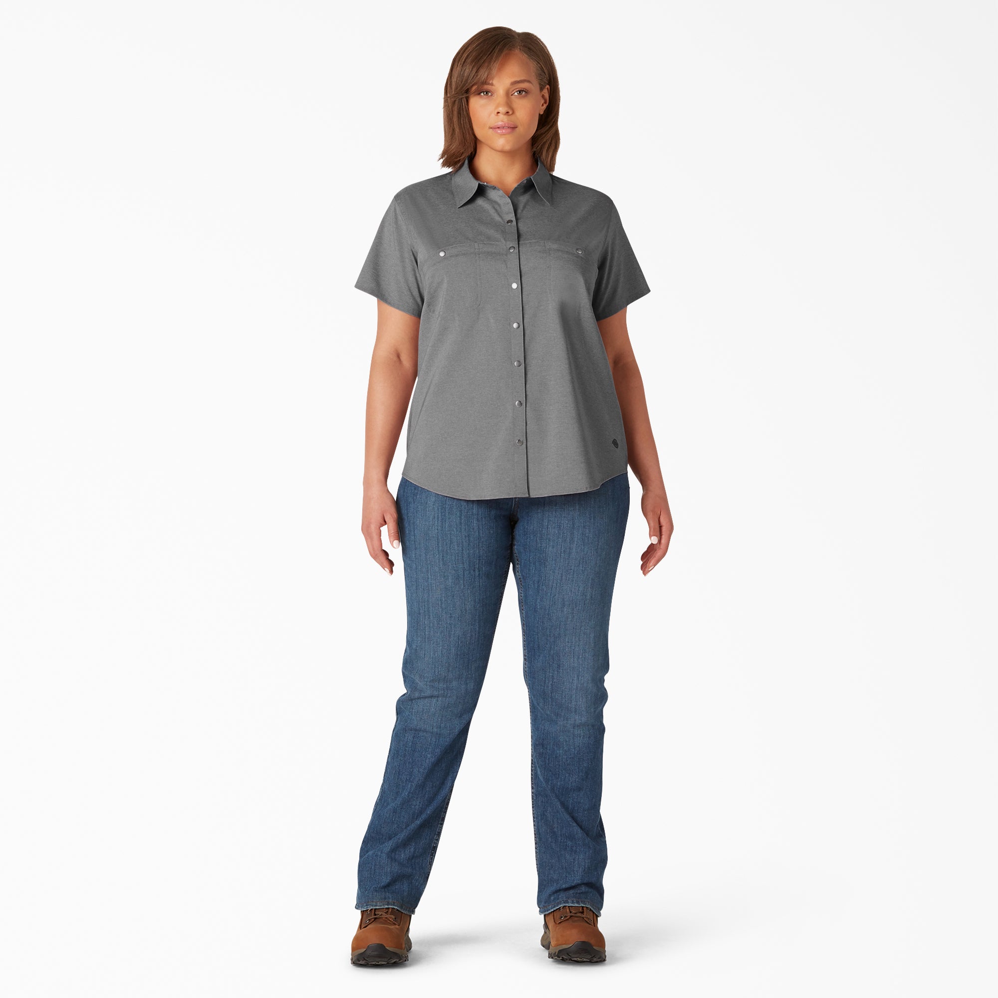"Women's Plus Cooling Short Sleeve Work Shirt"