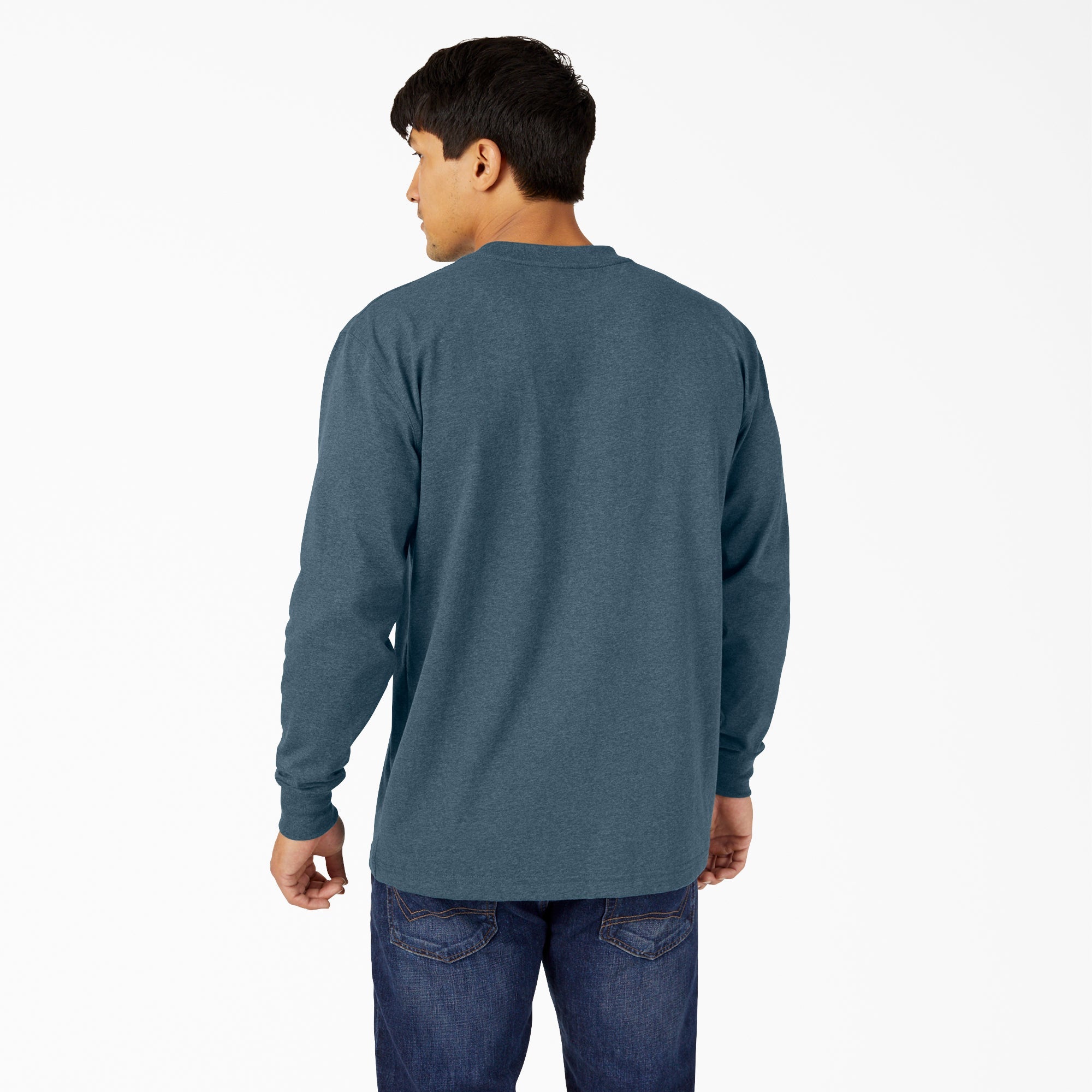 "Heavyweight Heathered Long Sleeve Pocket T-Shirt"