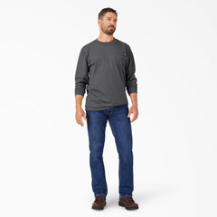 "Heavyweight Heathered Long Sleeve Pocket T-Shirt"